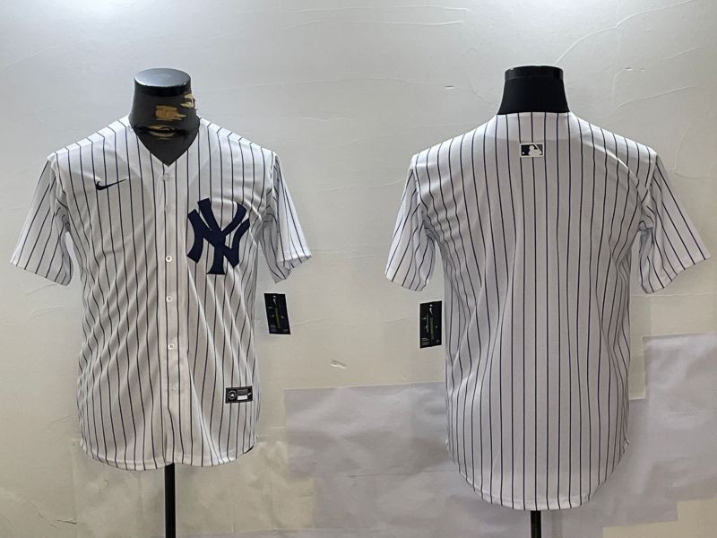 Men New York Yankees Blank White stripe Game 2024 Nike MLB Jersey style 102717